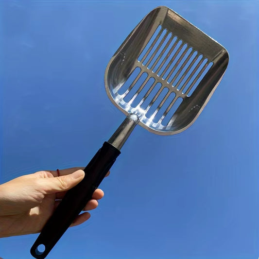 Ultimate Heavy-Duty Stainless Steel Cat Litter Scoop with Extended Handle - Effortless Indoor Cleaning!
