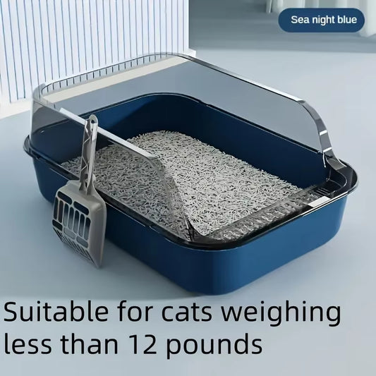 Revolutionary Splash-Proof Cat Litter Box with Easy Clean Design & Included Litter Shovel