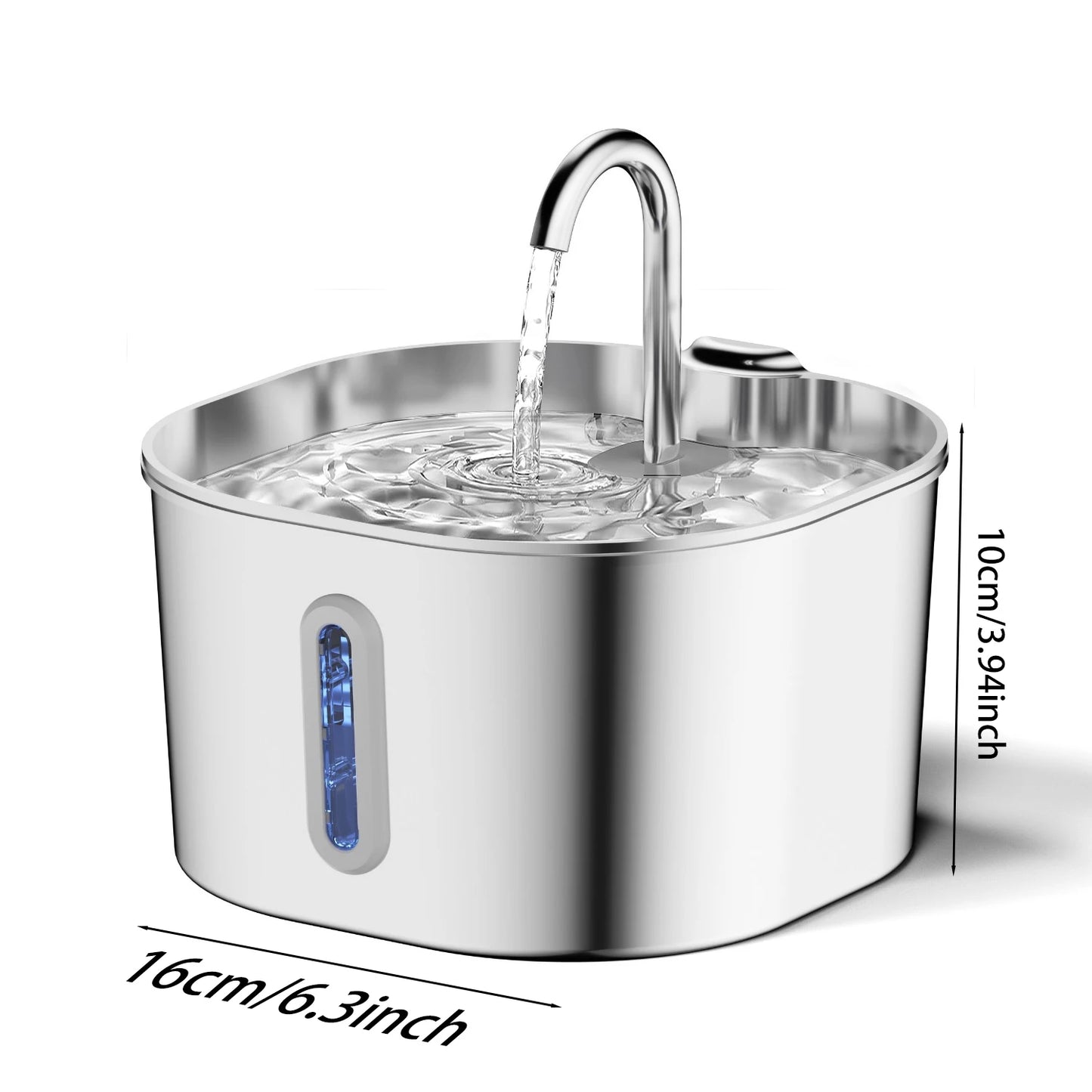 Elevate Your Pet's Hydration: 2.2L Stainless Steel Automatic Water Fountain - No Plug Needed!