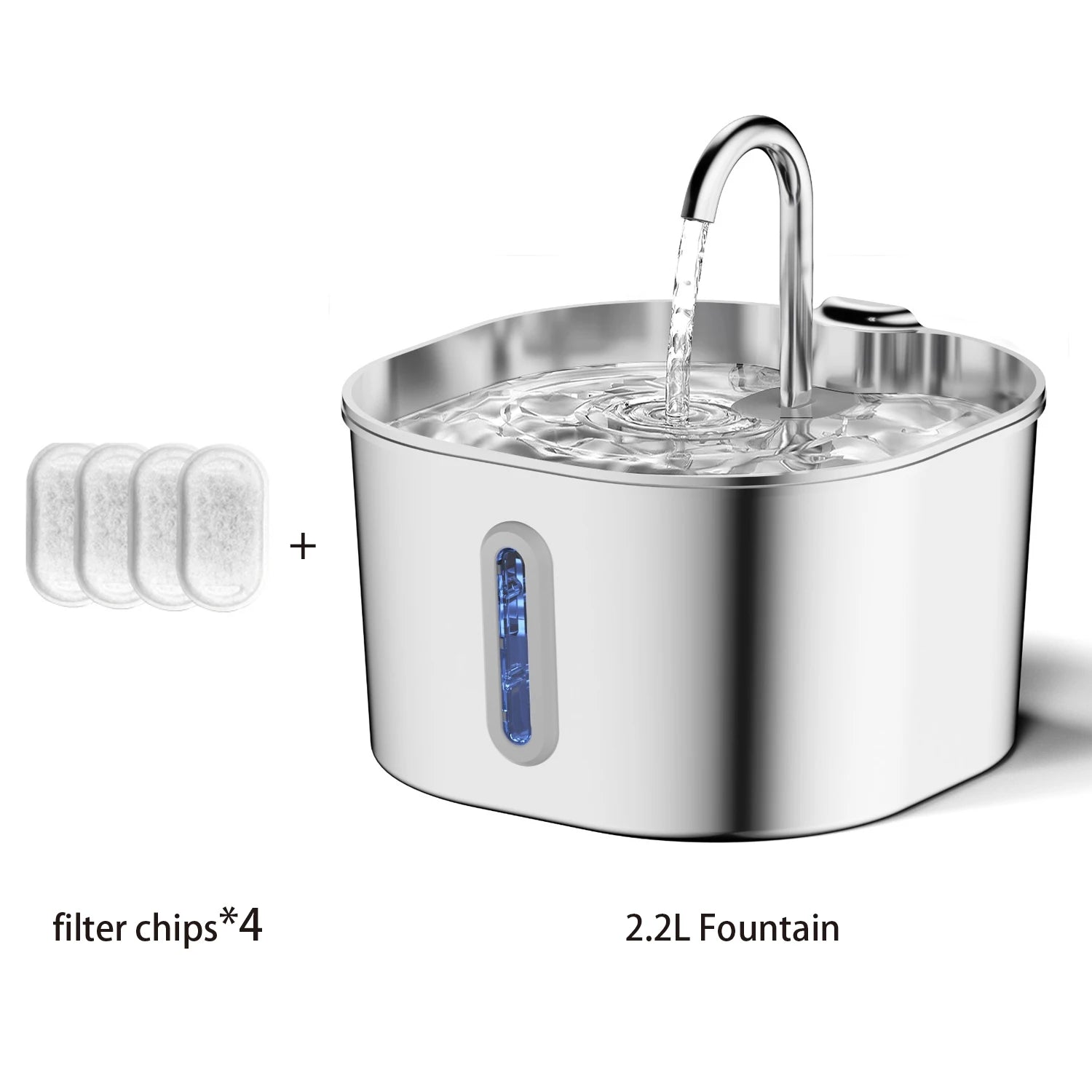 Elevate Your Pet's Hydration: 2.2L Stainless Steel Automatic Water Fountain - No Plug Needed!